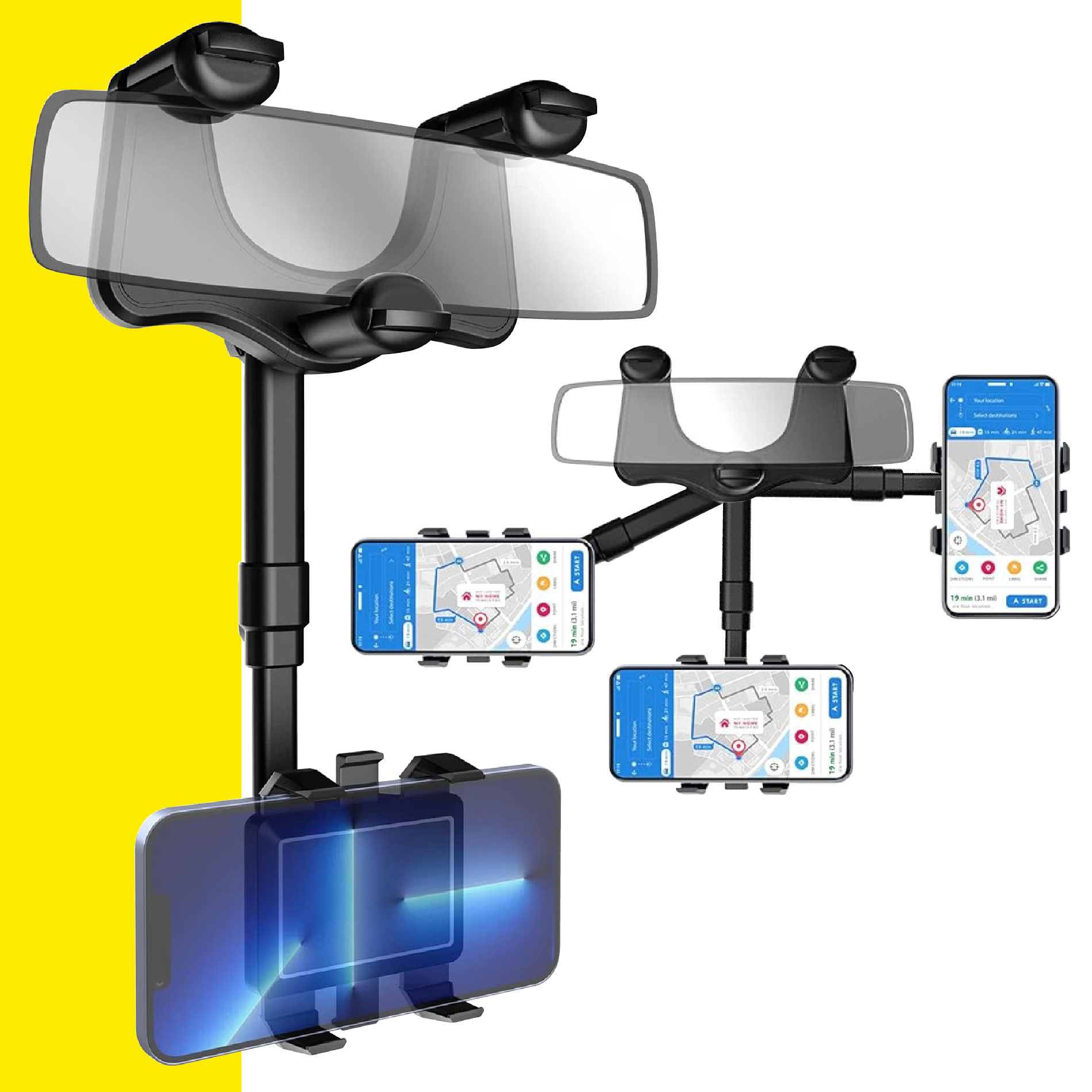 Soporte Holder Celular Espejo Giratorio